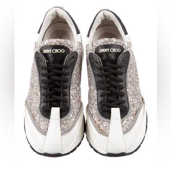 Jimmy Choo Sequin Embellished Chunky Sneaker - Never Worn 🖤🤍🩶 - Picture 2 of 4